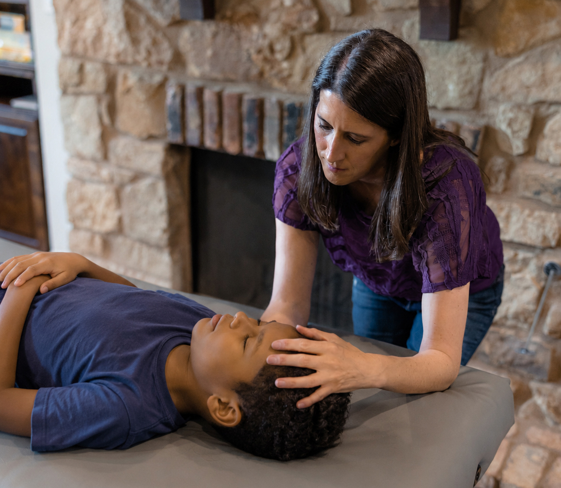 Katie working with a Brain Integration client.